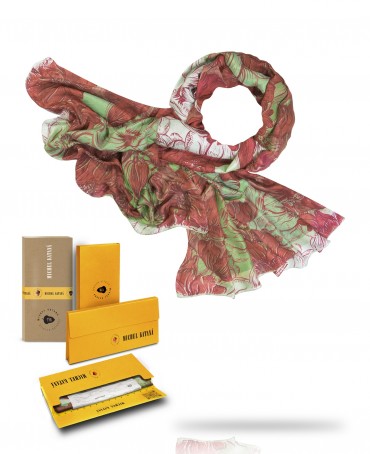 Палантин Женский SN40-GRANDE.FLEUR/BLEU.CIEL